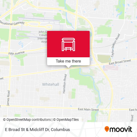 E Broad St & Midcliff Dr map