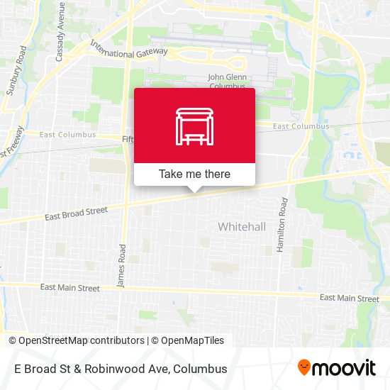 E Broad St & Robinwood Ave map