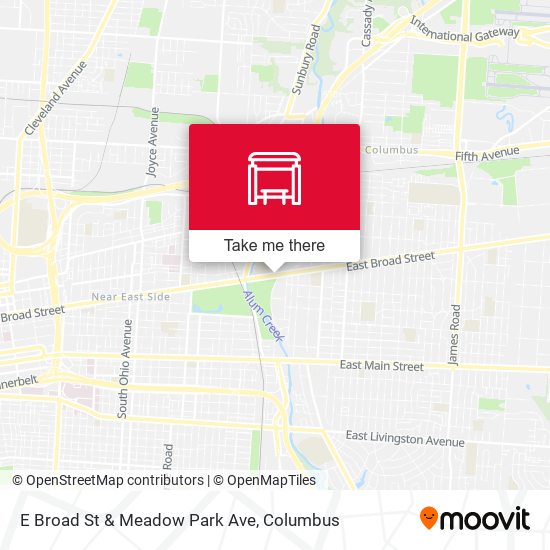 E Broad St & Meadow Park Ave map