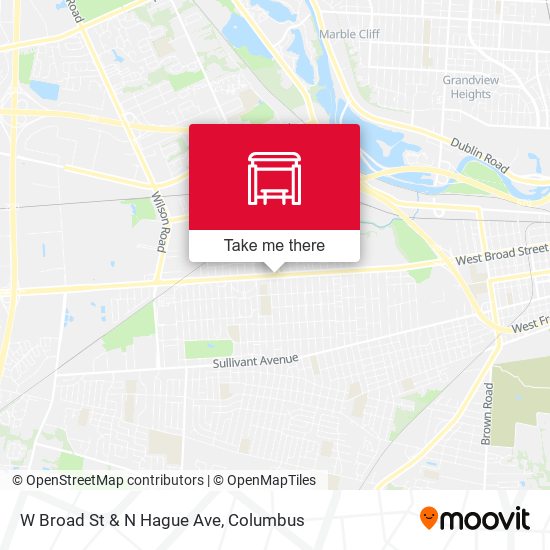 W Broad St & N Hague Ave map