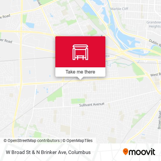 W Broad St & N Brinker Ave map