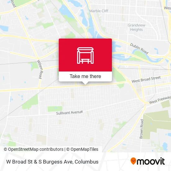 W Broad St & S Burgess Ave map