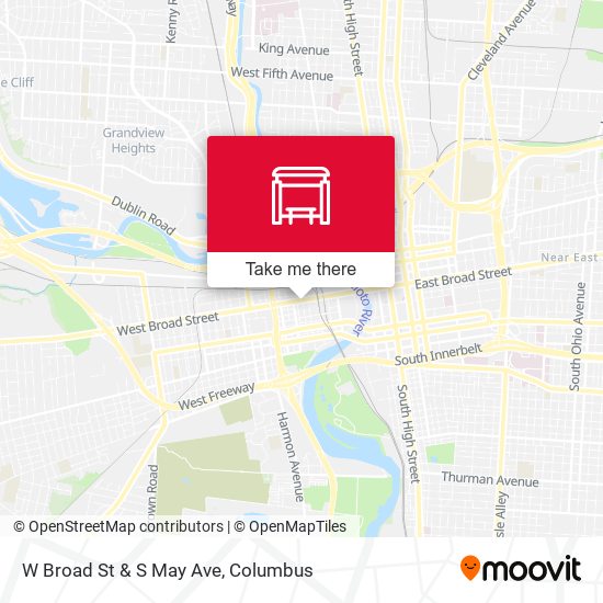 W Broad St & S May Ave map