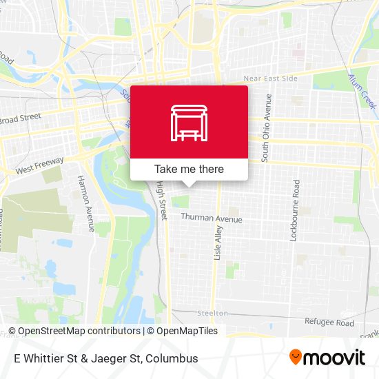 E Whittier St & Jaeger St map