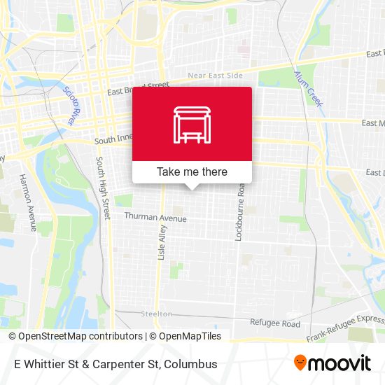 E Whittier St & Carpenter St map