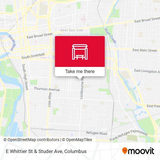 E Whittier St & Studer Ave map