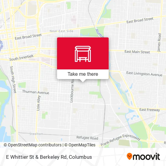 E Whittier St & Berkeley Rd map