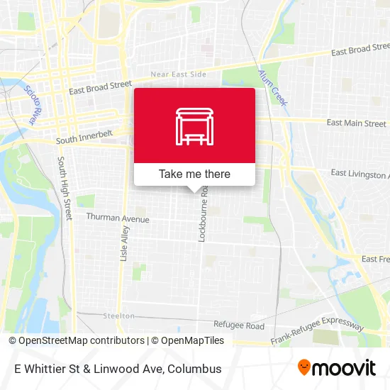Mapa de E Whittier St & Linwood Ave