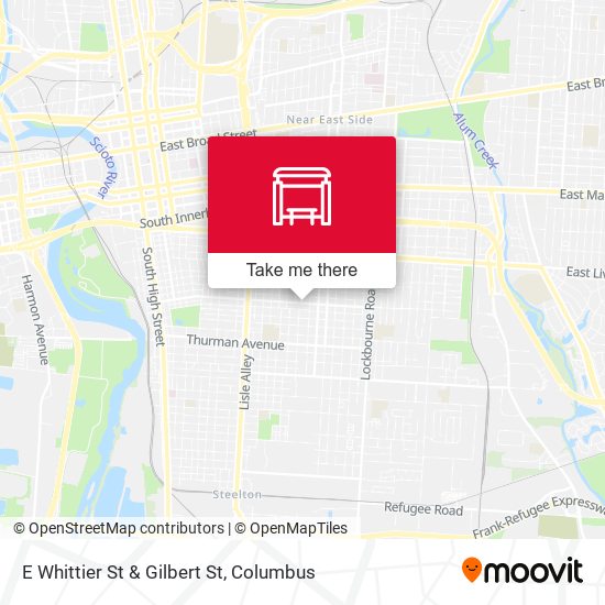 E Whittier St & Gilbert St map