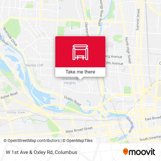 W 1st Ave & Oxley Rd map