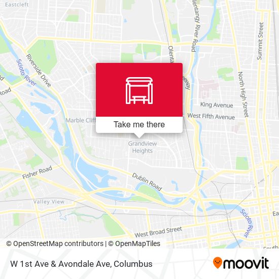 W 1st Ave & Avondale Ave map