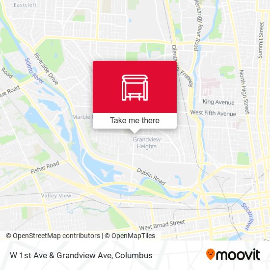 W 1st Ave & Grandview Ave map