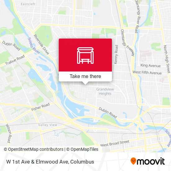 W 1st Ave & Elmwood Ave map