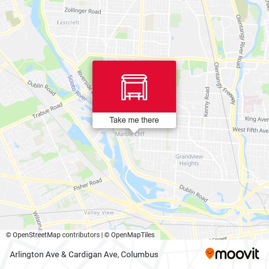 Arlington Ave & Cardigan Ave map