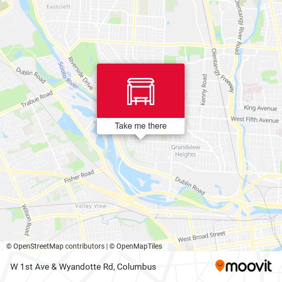 Mapa de W 1st Ave & Wyandotte Rd