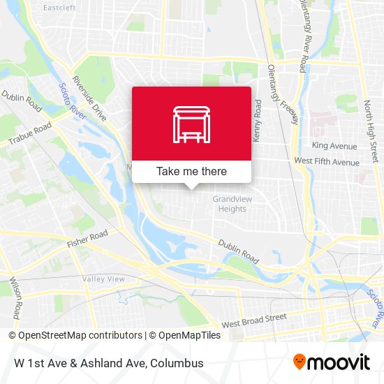 W 1st Ave & Ashland Ave map