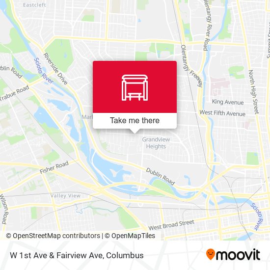 W 1st Ave & Fairview Ave map