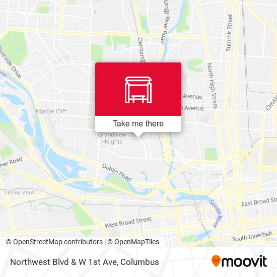 Northwest Blvd & W 1st Ave map