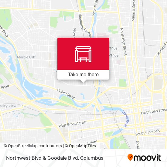 Northwest Blvd & Goodale Blvd map