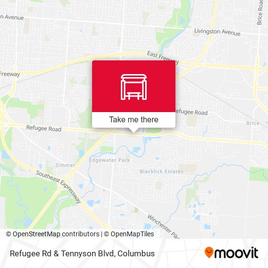 Refugee Rd & Tennyson Blvd map