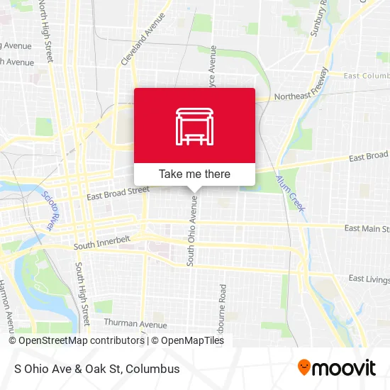 S Ohio Ave & Oak St map