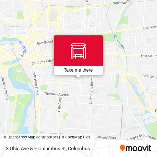 S Ohio Ave & E Columbus St map