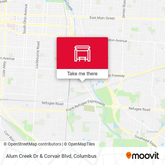 Mapa de Alum Creek Dr & Corvair Blvd