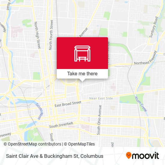 Saint Clair Ave & Buckingham St map