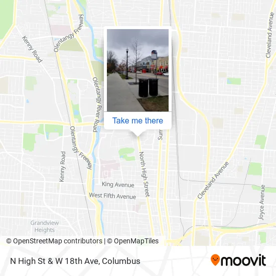 N High St & W 18th Ave map
