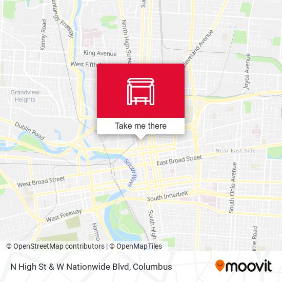 Mapa de N High St & W Nationwide Blvd
