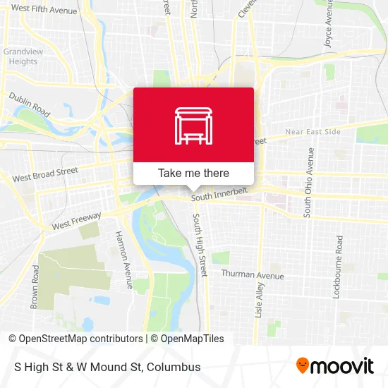 S High St & W Mound St map