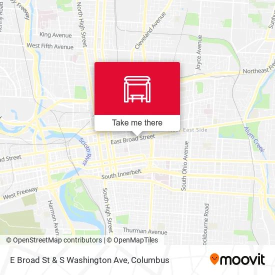 Mapa de E Broad St & S Washington Ave