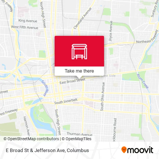 E Broad St & Jefferson Ave map