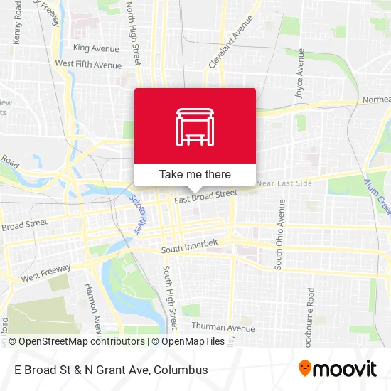 E Broad St & N Grant Ave map