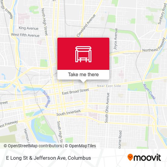 E Long St & Jefferson Ave map