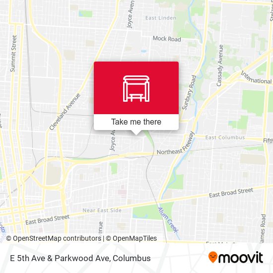 E 5th Ave & Parkwood Ave map