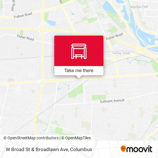 W Broad St & Broadlawn Ave map