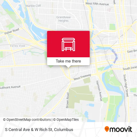 S Central Ave & W Rich St map