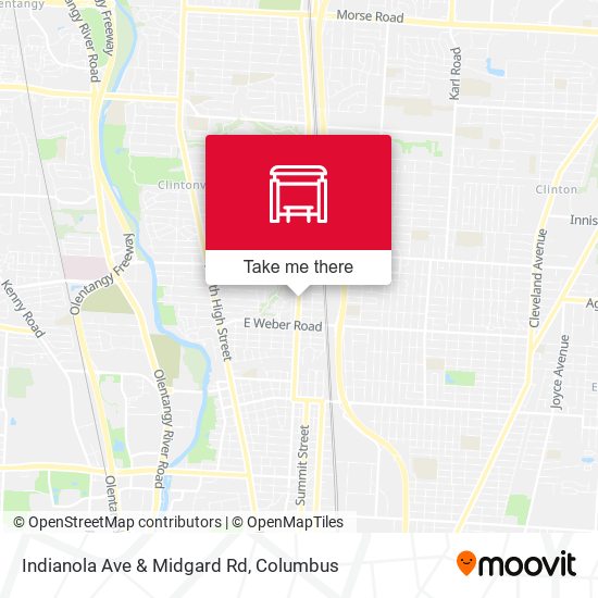 Indianola Ave & Midgard Rd map