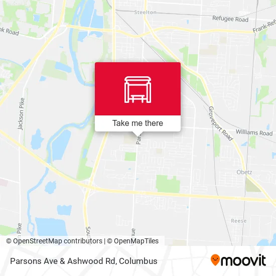 Parsons Ave & Ashwood Rd map