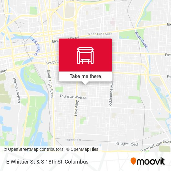 E Whittier St & S 18th St map