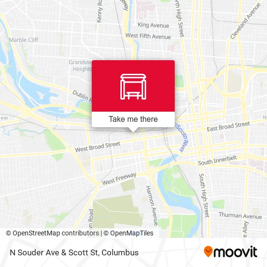 N Souder Ave & Scott St map