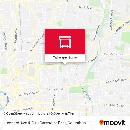 Leonard Ave & Osu Carepoint East map