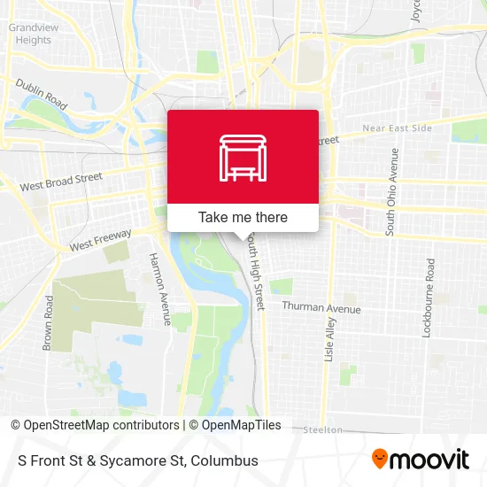 S Front St & Sycamore St map