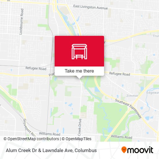 Alum Creek Dr & Lawndale Ave map