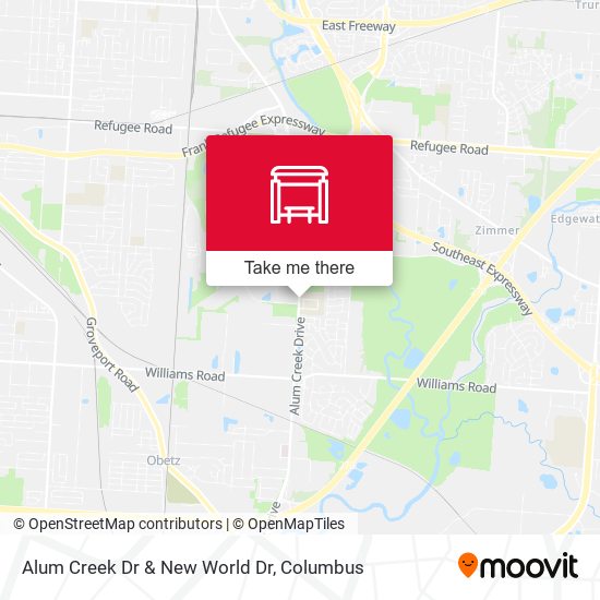 Mapa de Alum Creek Dr & New World Dr