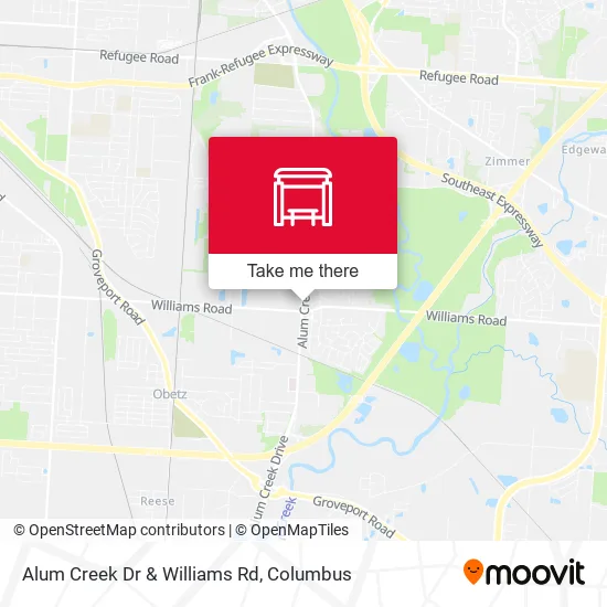 Alum Creek Dr & Williams Rd map