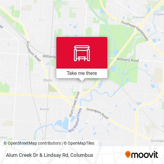 Alum Creek Dr & Lindsay Rd map