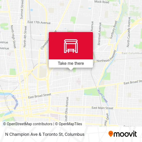 N Champion Ave & Toronto St map