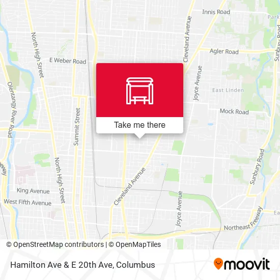 Hamilton Ave & E 20th Ave map